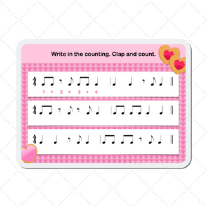 Eighth Note Heart Cookies Digital Music Teaching Aid