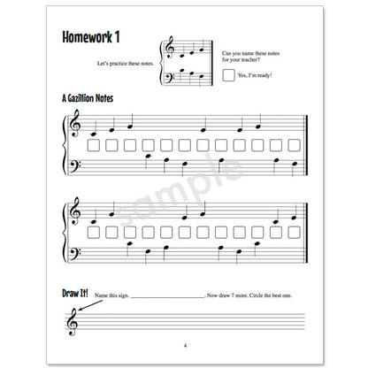 Gazillion Book 1, Music Note Speller by Anne Crosby Gaudet (sample page)