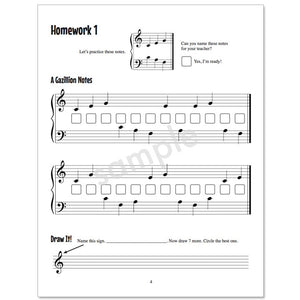 Gazillion Book 1, Music Note Speller by Anne Crosby Gaudet (sample page)