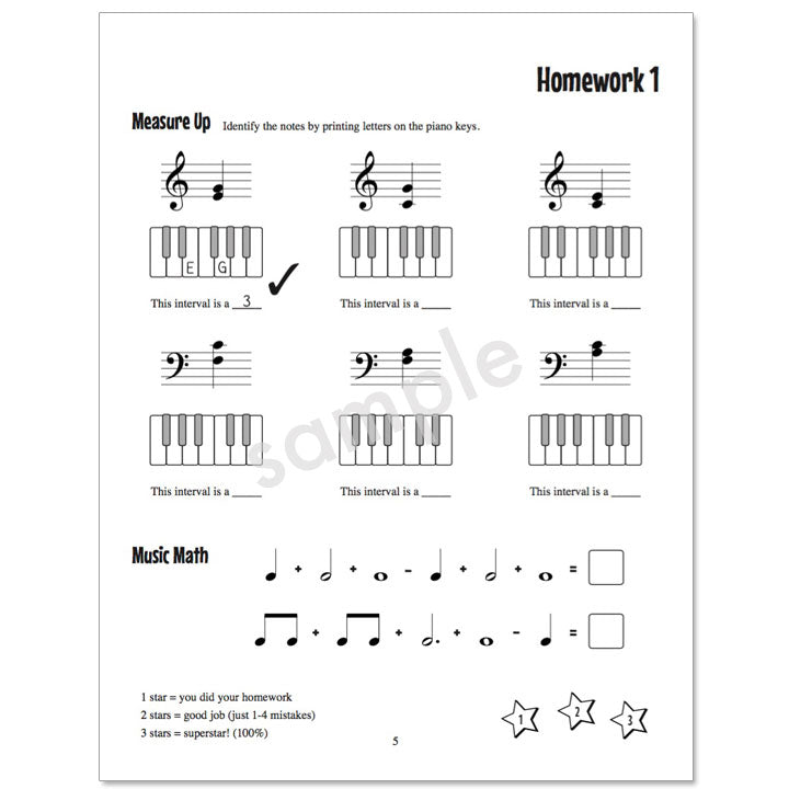 Gazillion Book 1, Music Note Speller by Anne Crosby Gaudet (sample page)