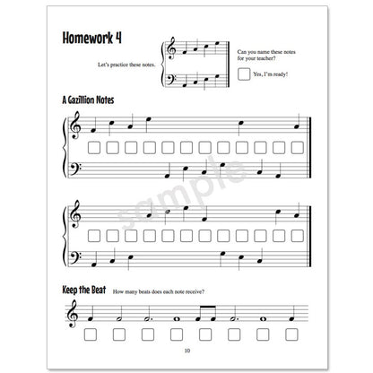 Gazillion Book 1, Music Note Speller by Anne Crosby Gaudet (sample page)