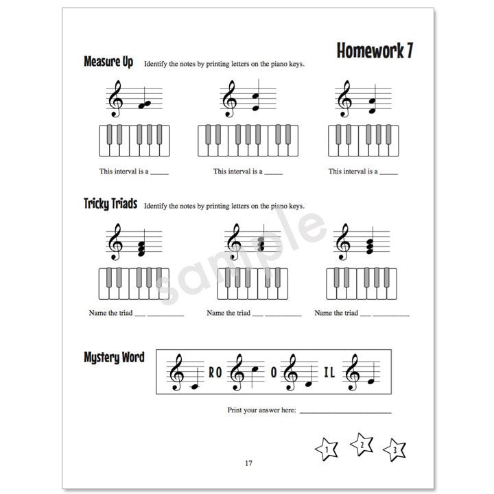 Gazillion Book 1, Music Note Speller by Anne Crosby Gaudet (sample page)