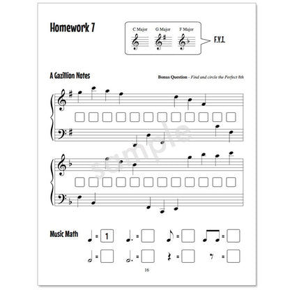 Gazillion Book 2, Music Note Speller by Anne Crosby Gaudet (sample page)