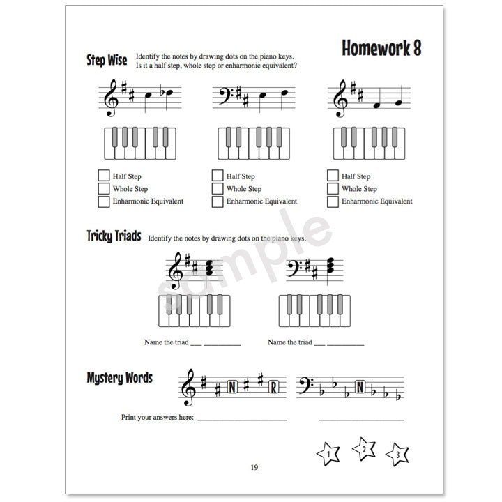 Gazillion Book 2, Music Note Speller by Anne Crosby Gaudet (sample page)