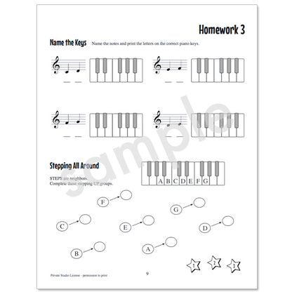 Gazillion Primer, Music Note Speller by Anne Crosby Gaudet (sample page)