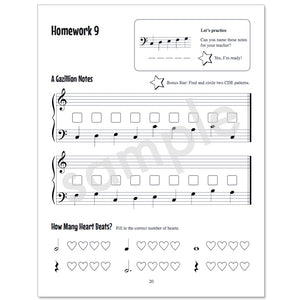 Gazillion Primer, Music Note Speller by Anne Crosby Gaudet (sample page)