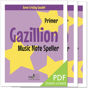 Gazillion Primer, Printable Music Note Speller by Anne Crosby Gaudet