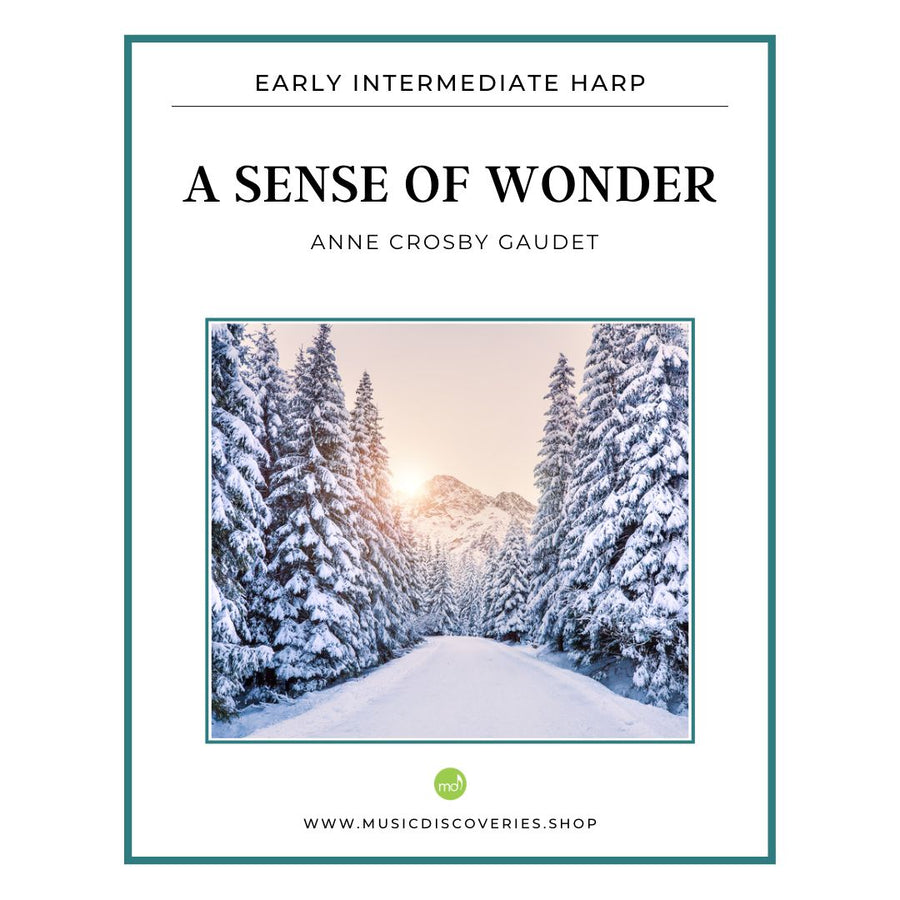 A Sense of Wonder, early intermediate harp sheet music by Anne Crosby Gaudet