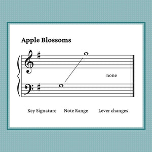 Apple Blossoms, double strung harp sheet music by Anne Crosby Gaudet