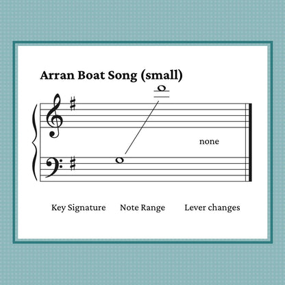 Arran Boat Song (traditional Scottish) arranged by Anne Crosby Gaudet for double strung harp