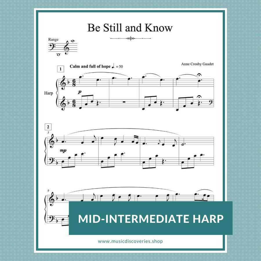 Be Still and Know, harp sheet music by Anne Crosby Gaudet