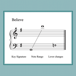 Believe, early intermediate harp solo by Anne Crosby Gaudet