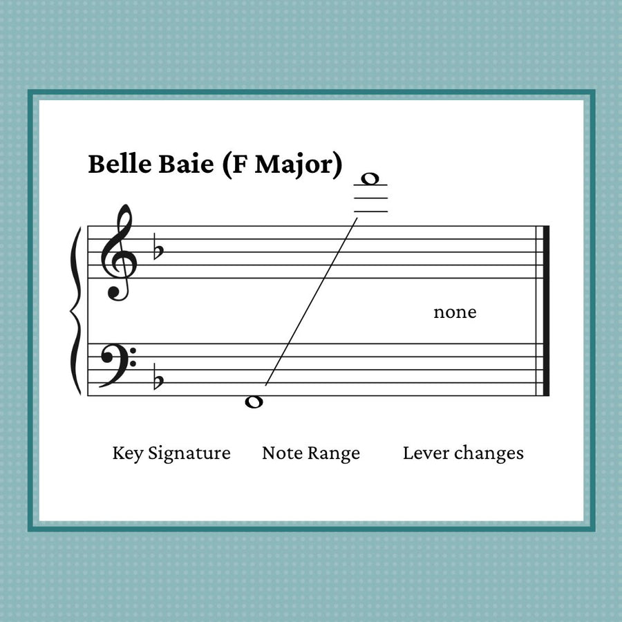 Belle Baie, mid-intermediate harp solo by Anne Crosby Gaudet
