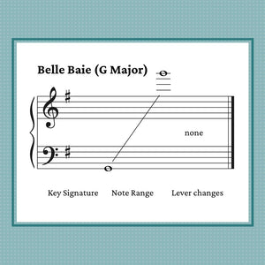 Belle Baie, mid-intermediate harp solo by Anne Crosby Gaudet