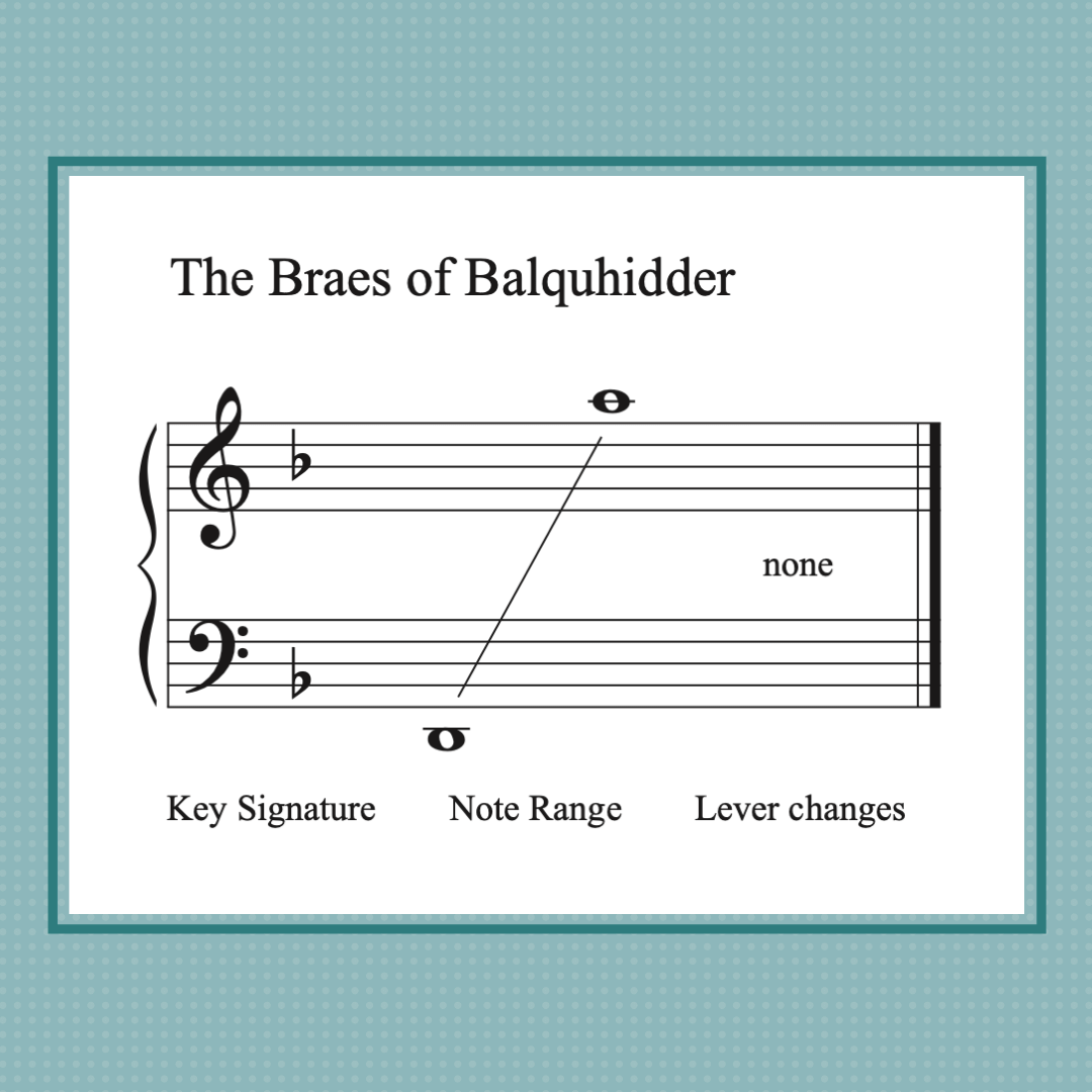 The Braes of Balquhidder, traditional Scottish arranged for harp by Anne Crosby Gaudet