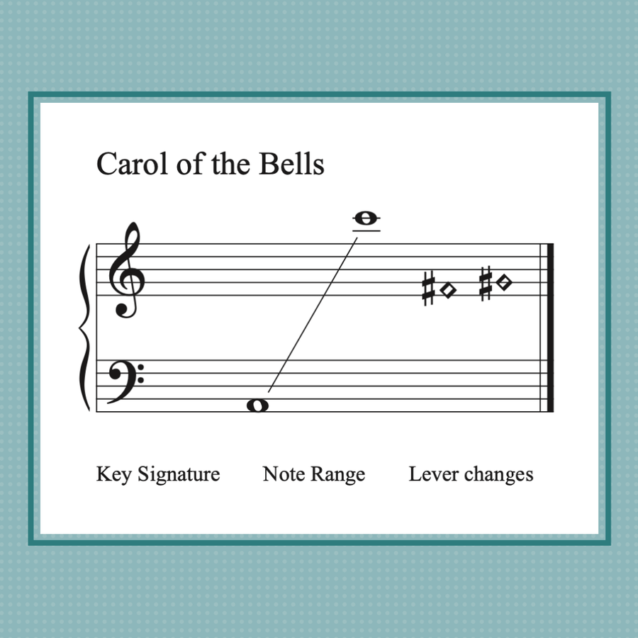 Carol of the Bells, harp sheet music by Anne Crosby Gaudet
