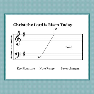 Christ the Lord is Risen Today, Easter hymn early intermediate harp sheet music arranged by Anne Crosby Gaudet
