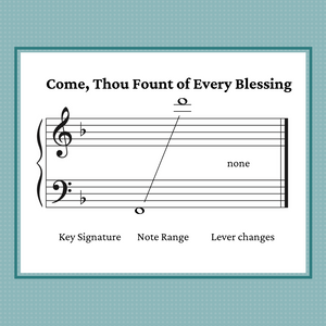 Come Thou Fount of Every Blessing, arranged for harp by Anne Crosby Gaudet
