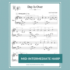 Day Is Over, mid-intermediate harp solo by Anne Crosby Gaudet