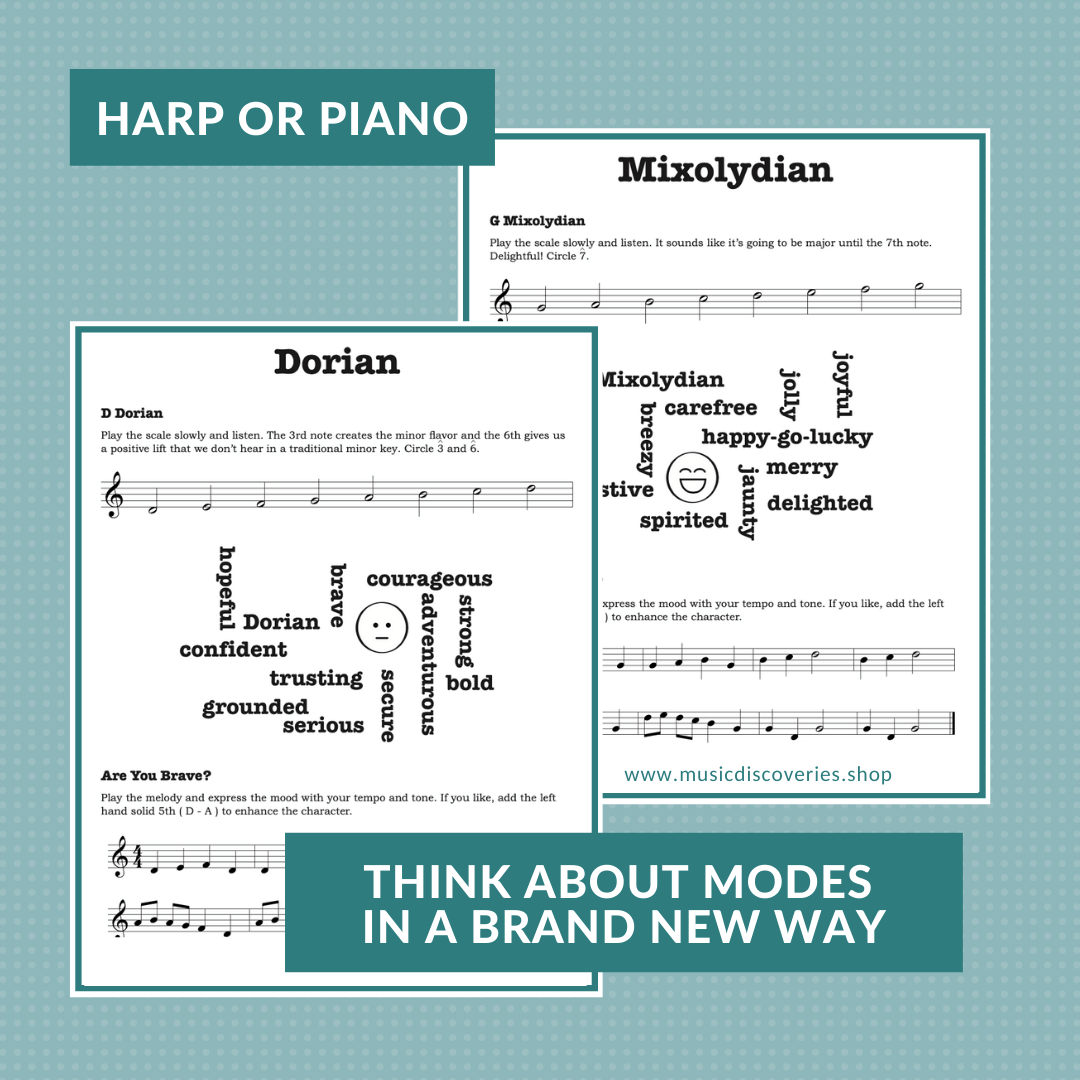 Emoji Modes, the seriously fun way to play with modes at the harp or piano by Anne Crosby Gaudet