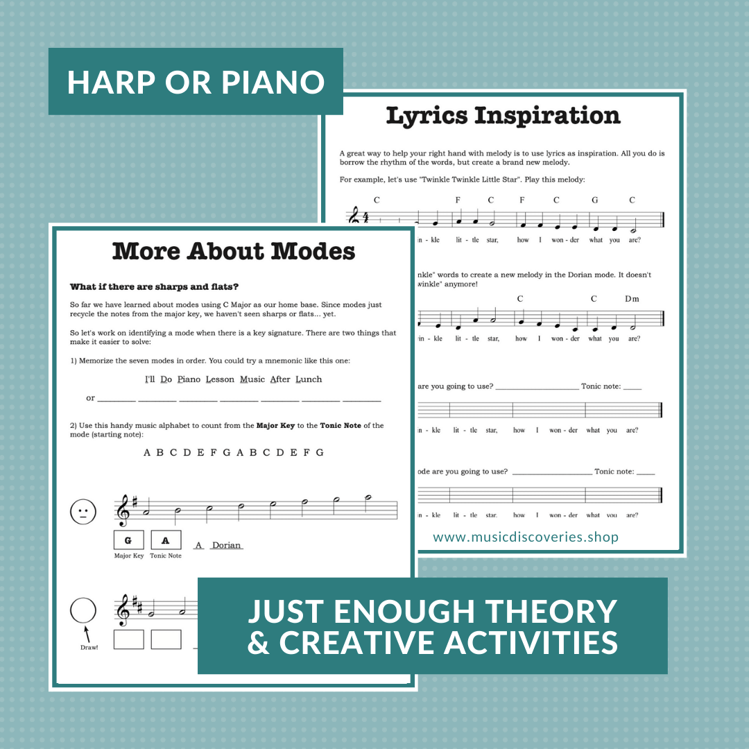 Emoji Modes, the seriously fun way to play with modes at the harp or piano by Anne Crosby Gaudet