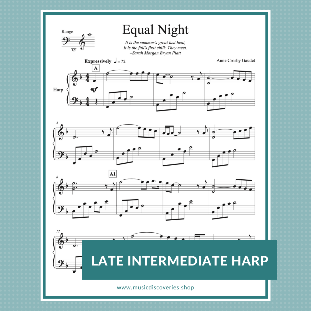 Equal Night, harp sheet music by Anne Crosby Gaudet