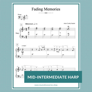 Fading Memories, harp sheet music by Anne Crosby Gaudet