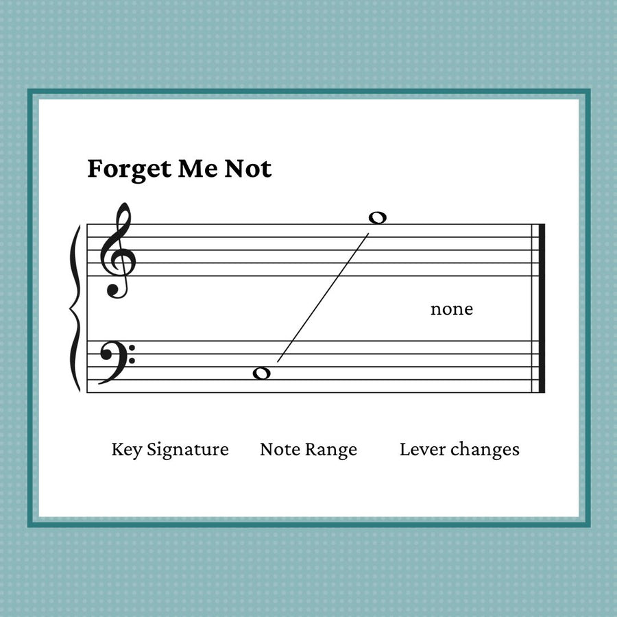 Forget Me Not, elementary harp solo by Anne Crosby Gaudet