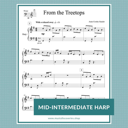 From the Treetops, harp sheet music by Anne Crosby Gaudet