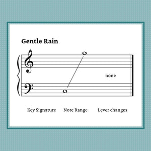 Gentle Rain, beginner harp sheet music by Anne Crosby Gaudet