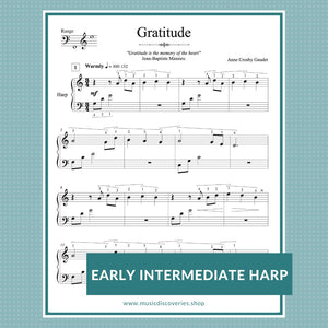 Gratitude, harp sheet music by Anne Crosby Gaudet