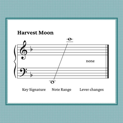 Harvest Moon, intermediate harp sheet music by Anne Crosby Gaudet