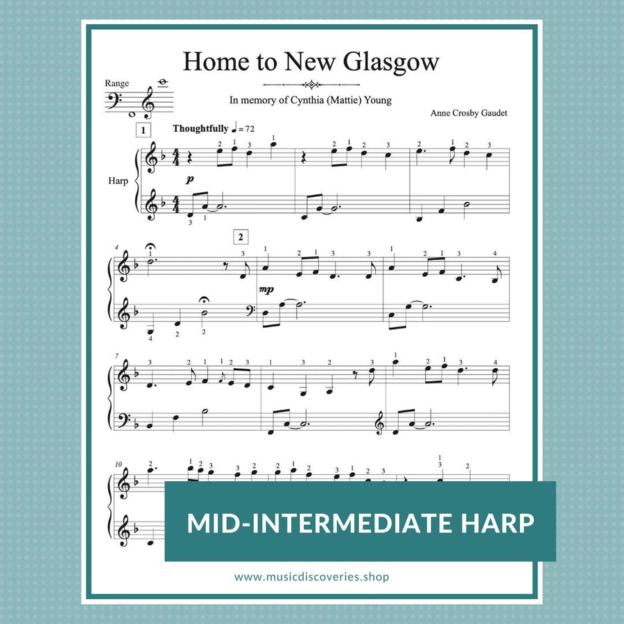 Home to New Glasgow, harp solo by Anne Crosby Gaudet
