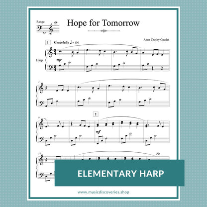 Hope for Tomorrow, elementary harp solo by Anne Crosby Gaudet