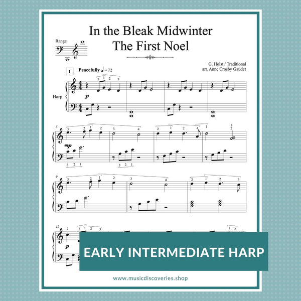 In the Bleak Midwinter & The First Noel, harp arrangement Music Discoveries
