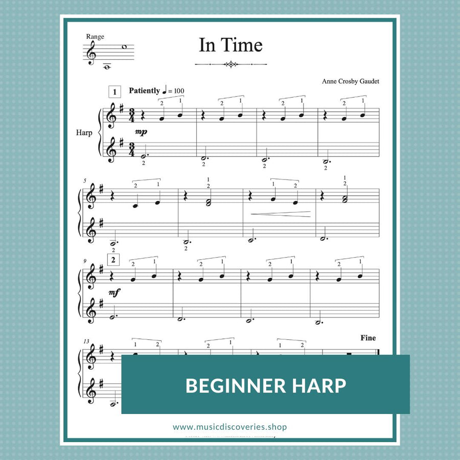 Basic Harp Lesson 3 easy solos for your small harp by Anne Crosby Gaudet – Music Discoveries