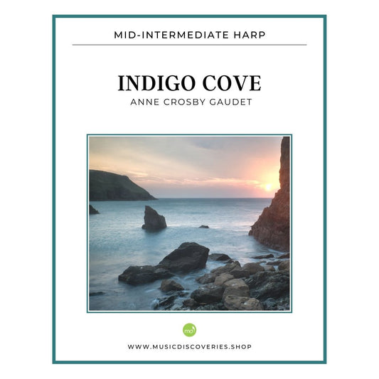 Indigo Cove, mid-intermediate harp solo by Anne Crosby Gaudet