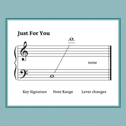 Just For You, beginner harp sheet music by Anne Crosby Gaudet