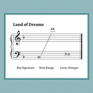 Land of Dreams, mid-intermediate harp solo by Anne Crosby Gaudet