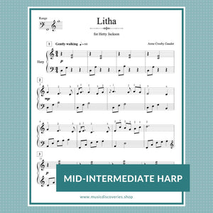 Litha, harp sheet music by Anne Crosby Gaudet