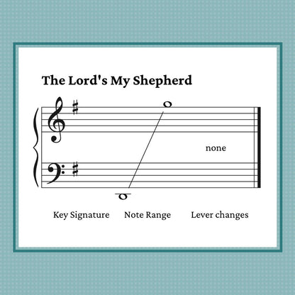 The Lord's My Shepherd & Sweet Hour of Prayer, arranged for harp my Anne Crosby Gaudet