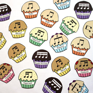 Muffin Rhythm printable teaching aid by Anne Crosby Gaudet at Music Discoveries