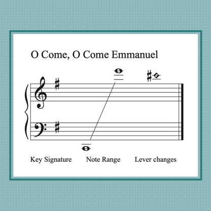 O Come, O Come Emmanuel, late intermediate harp sheet music arranged by Anne Crosby Gaudet