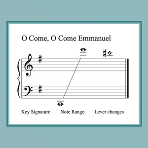 O Come, O Come Emmanuel, late intermediate harp sheet music arranged by Anne Crosby Gaudet