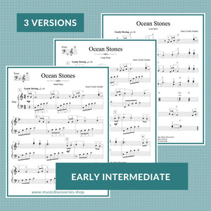 Ocean Stones early intermediate sheet music for harp