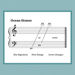 Ocean Stones early intermediate sheet music for harp