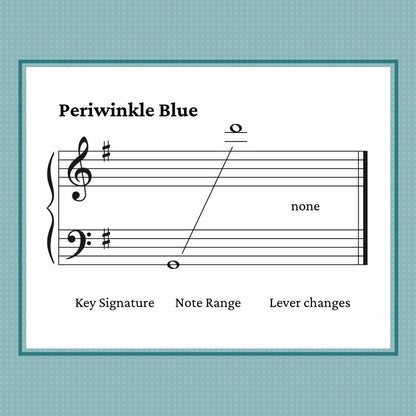 Periwinkle Blue, mid-intermediate harp solo by Anne Crosby Gaudet