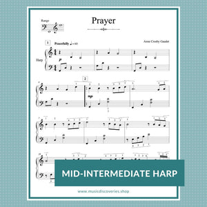 Prayer, mid-intermediate harp solo by Anne Crosby Gaudet