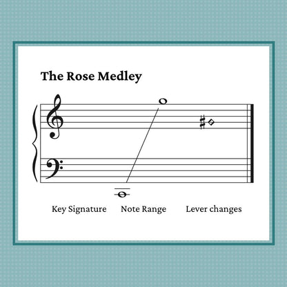 The Rose Medley, harp sheet music by Anne Crosby Gaudet