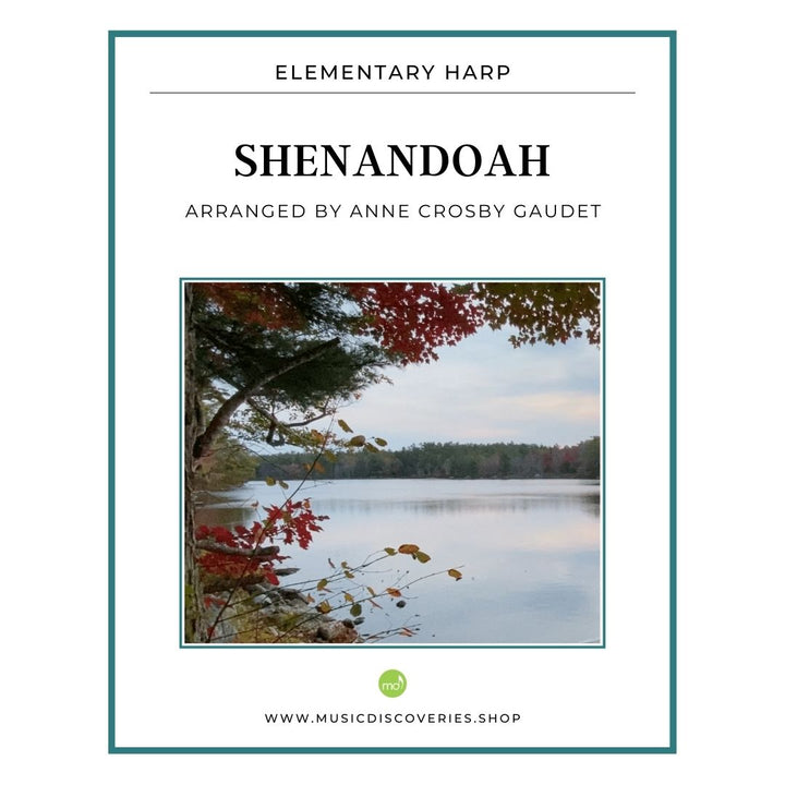 Shenandoah, elementary harp sheet music by Anne Crosby Gaudet